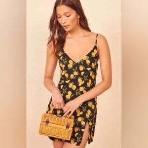 Reformation Marlowe Lemon Mini Dress
